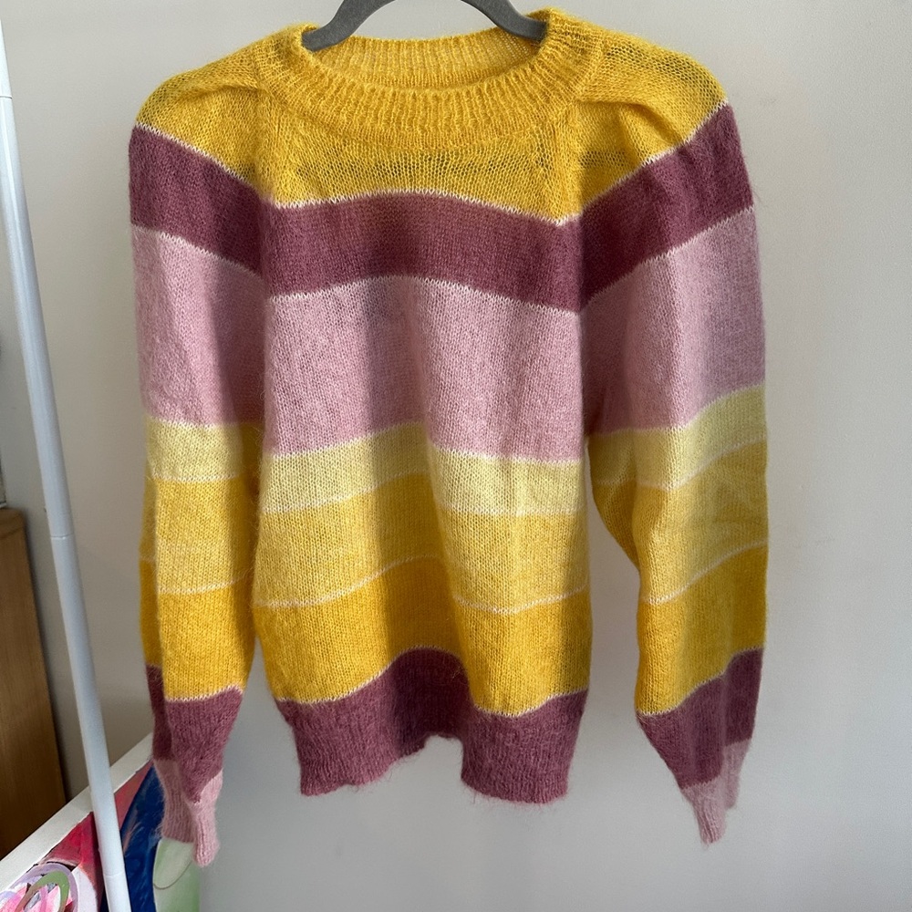 Isabel Marant Pink and Yellow Striped Sweater